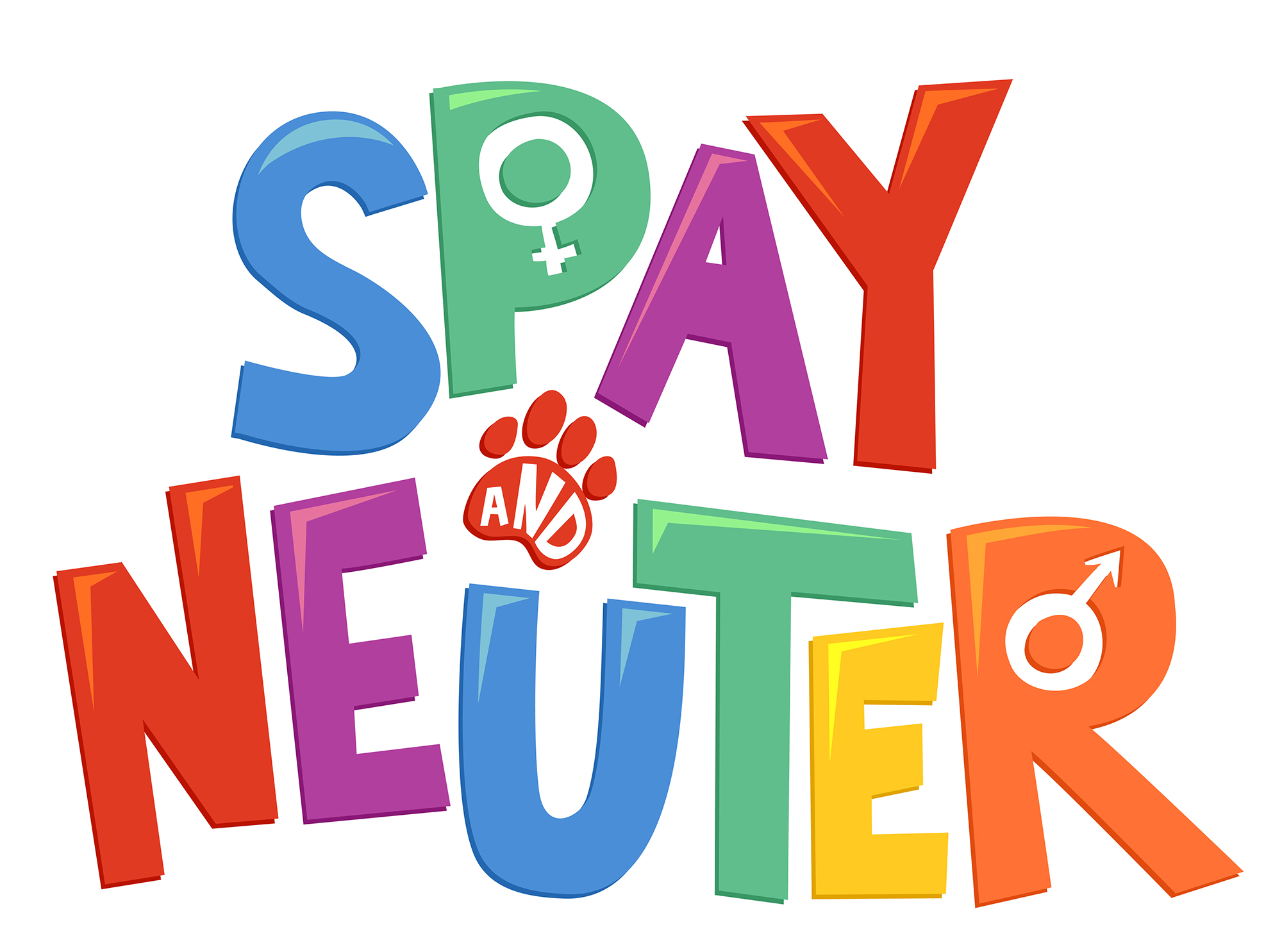 Spay And Neuter Lettering Illustration spay neuter pets